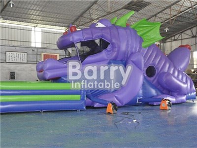Purple Giant Dinosaur Inflatable Slide With Landing China Factory Directly BY-DS-010